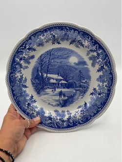 Spode Winter's Eve Blue Dinner Plate