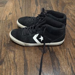 Black Suede Converse Midtop Shoes