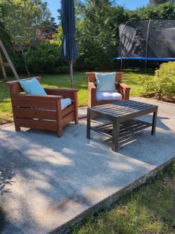 Two chairs and table