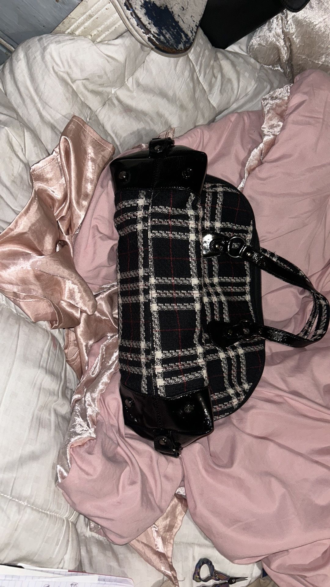 Talbots Vintage Y2K Plaid Wool Large Satchel/Handbag (Like New)