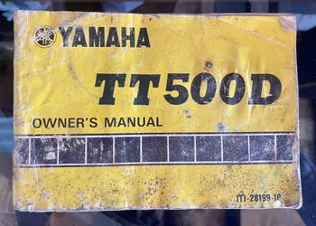 Yamaha TT500D Owners Manual