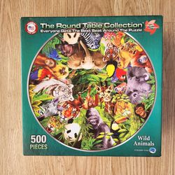 Round Shape 500 Piece Puzzle Of Wild Animals 