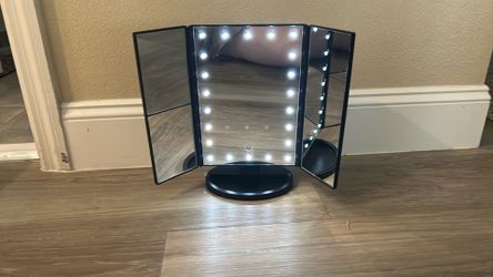 Foldable Table Mirror with Lights Battery
