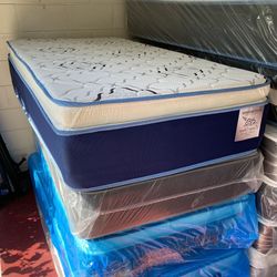 Twin Size Mattress Pillow Top 14” Inches  Excellent Comfort Also Available: Full, Queen And King New From Factory With Its Plastic Same Day Delivery 