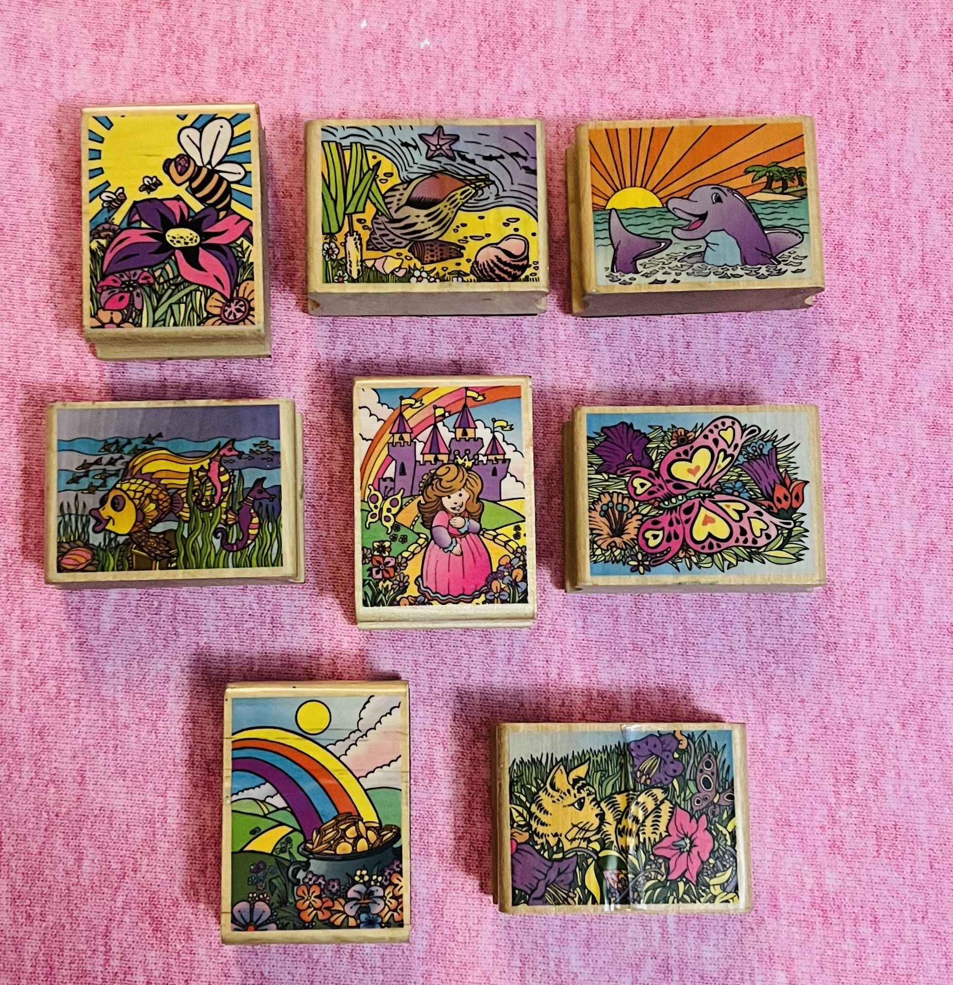 Pretty RARE 8pc Detailed Stamp Set