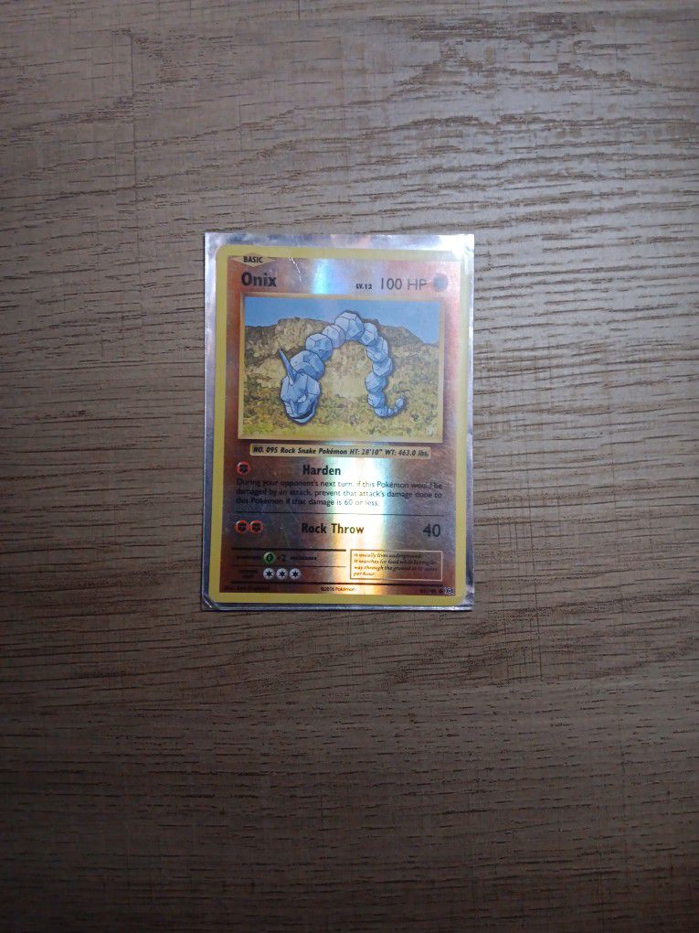 Rare Onix Pokemon Card From 1996