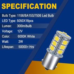 12v LED (1156) BULBS.  NEW. GREAT FOR CAMPERS/RVs