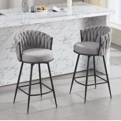 26” Swivel Bar Stools Set of 4 Fabric