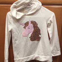 Girls 10/12 Unicorn Sequence Sweatshirt With Sparkly Glitter Pants 