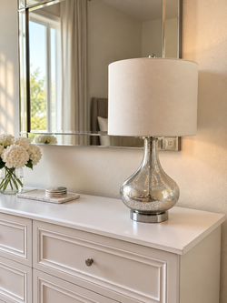 Modern Silver Mercury Glass Table Lamp