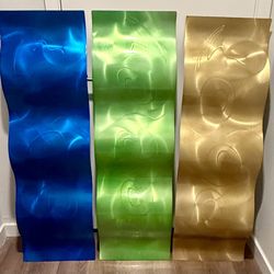 Jon Allen Contemporary Accent Decor - Cielo Wave, Sol Wave and Verde wave. All three are signed
