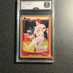 Mike Trout, Angels 2012 Bowman Gold- Graded 7