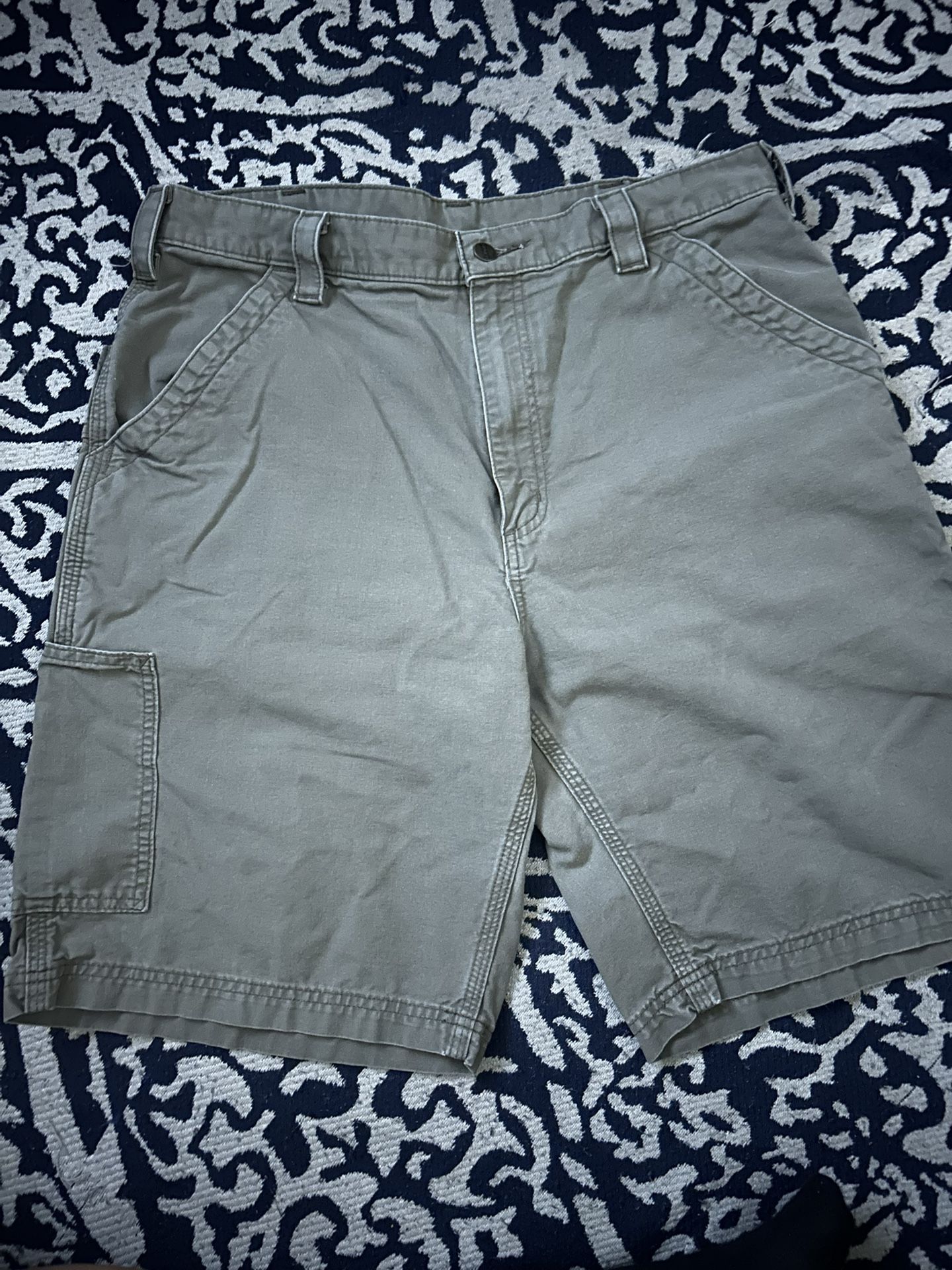 Dark Sage Green Carpenter Jorts