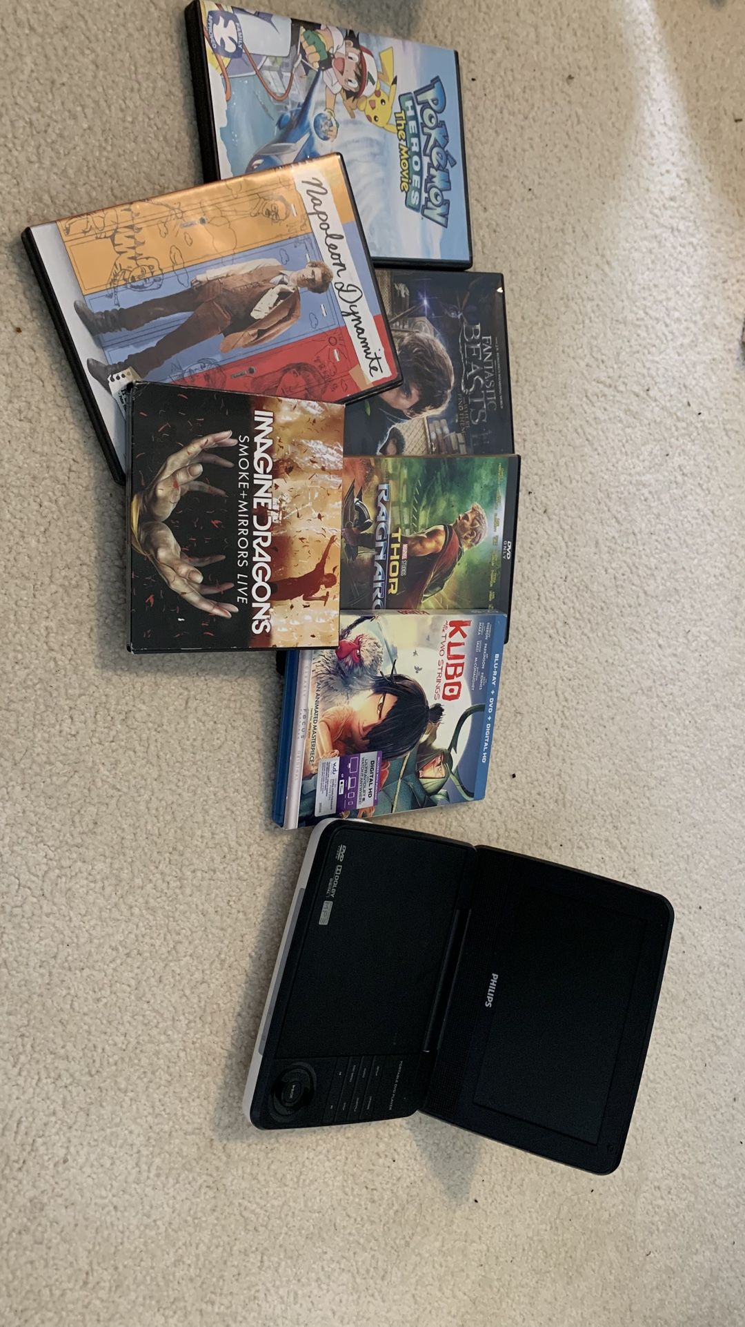 Philips DVD Player + Assorted DVDs