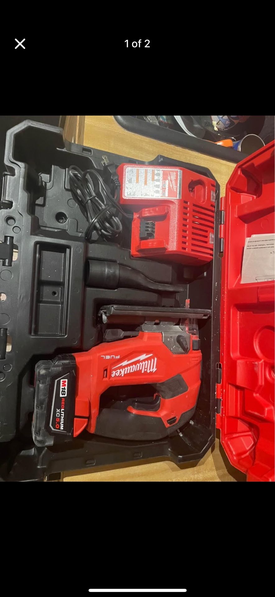 Milwaukee 18v fuel jigsaw with 5 ah batt and charger in case $230 firm in n Lakeland