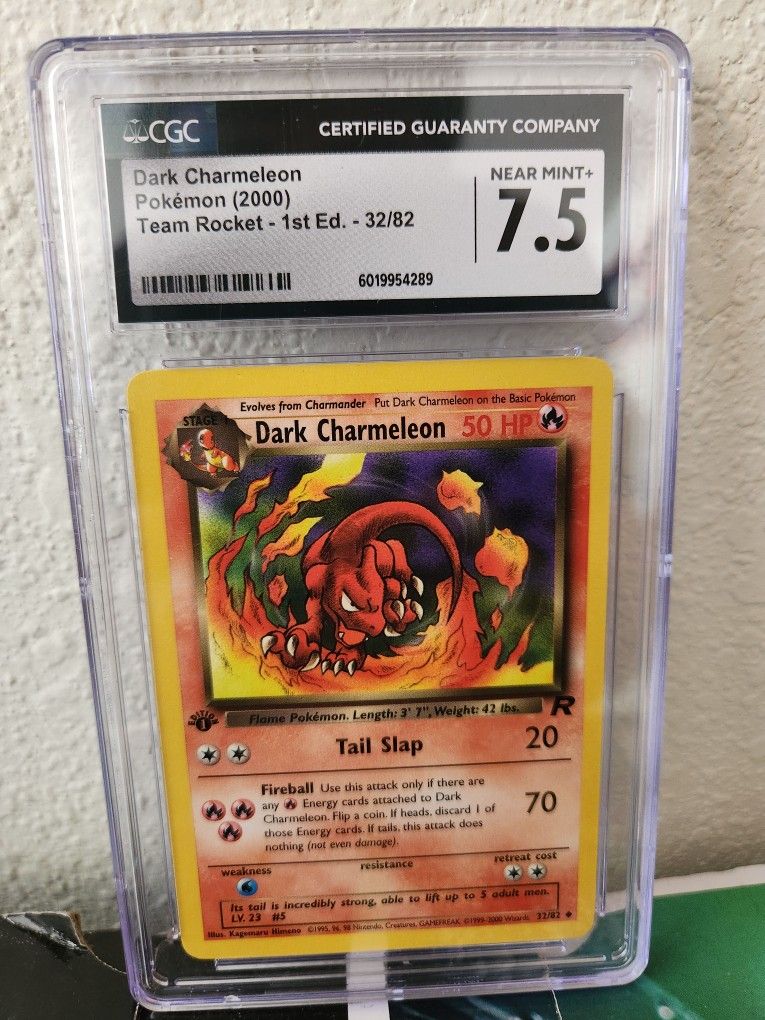 1st Edition Dark Charmeleon 32/82, CGC 7.5 Near Mint+