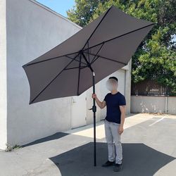 (NEW) $40 Patio 10 FT Umbrella with Tilt and Crank, Outdoor Garden Market Table (Base not included)