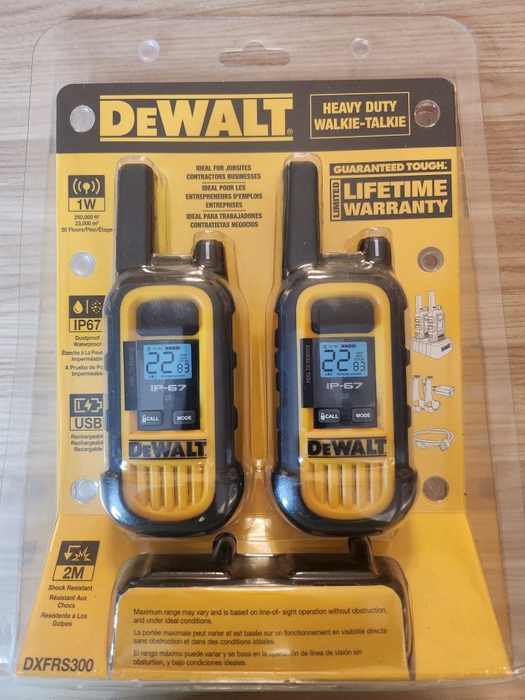 Dewalt Walkie Talkies with Charging Dock -BRAND NEW