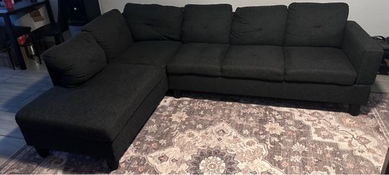Dark Gray Sectional Sofa with Chaise