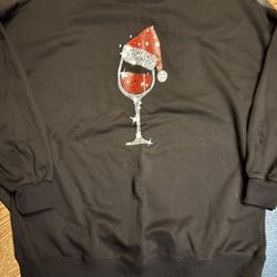 Wine Christmas Sweatshirt. Size med/large