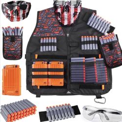 Kids Tactical Vest Kit for Nerf Guns Elite Series with Refill Darts
