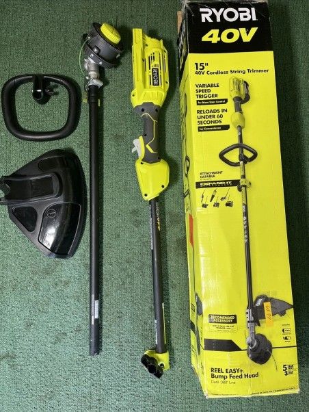 Ryobi RY40250 40V 15" Attachment Capable Cordless String Trimmer - TOOL ONLY