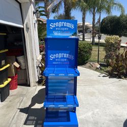 Seagram's 2 Tier Adjustable Shelf Metal Store Display Bar Advertising