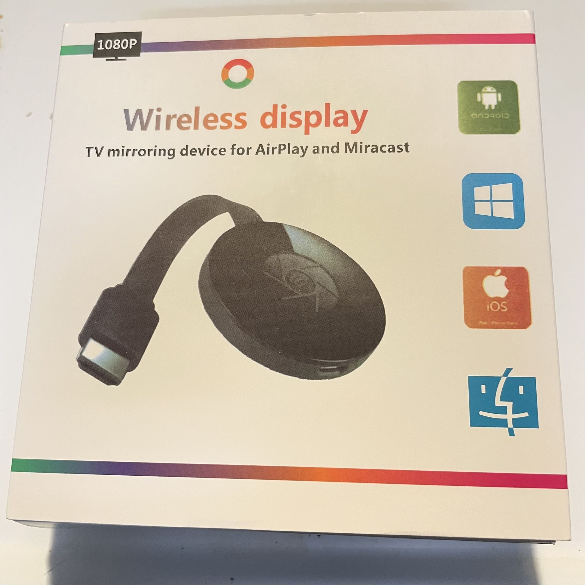 Wireless display tv mirroring device for airplay and miracast 1080P