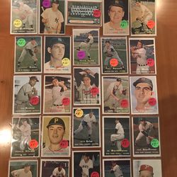 🥎  (100) 1957 TOPPS BASEBALL CARDS * Very Good~Excellent Condition 🥎