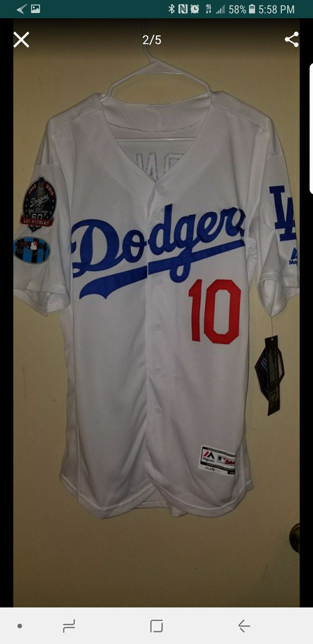Brand New Dodgers White Home Jersey 60th and Postseason Patches Adult Small  Thru 3XL Dodgers Kershaw, Puig, Turner, Kemp, Machado, Bellinger. for Sale  in West Covina, CA - OfferUp