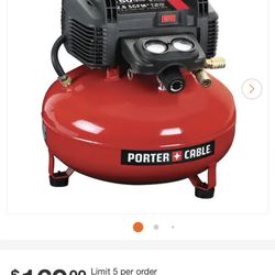 PORTER-CABLE Air Compressor, 6-Gallon, Pancake, Oil-Free 