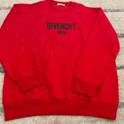 givenchy cotton distressed Oversized logo sweatshirt red