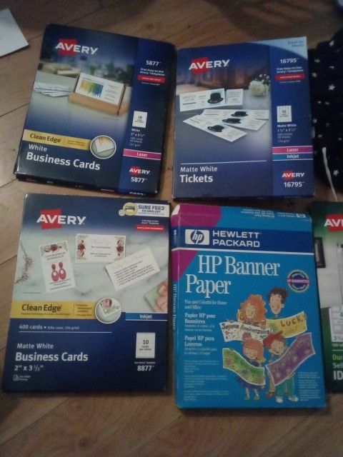 Avery Business Cards Tickets Banner Paperand Self Laminating Labels