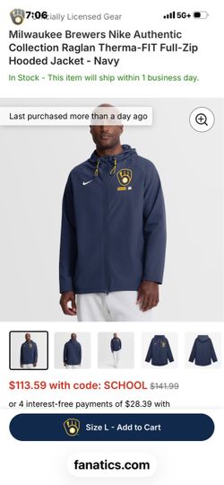Nike Milwaukee brewers jacket.  Brand new!!!  Men’s small