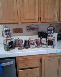 9 Vintage 1990's Budweiser Mugs