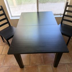 Dining table, two chairs
