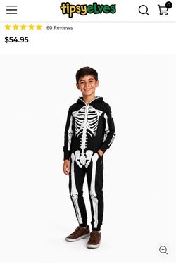 Tipsy Elves Skeleton onesie Youth M