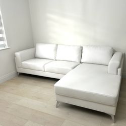 Faux Leather L-Shape Sleeper Sofa