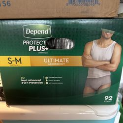 Depend Protection Plus Size S-M 92 Count