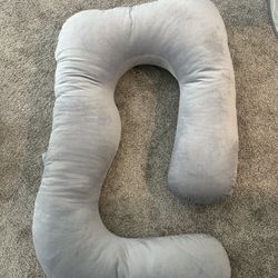 Pharmedoc Pregnancy Pillows, U-Shape Full Body Pillow -Removable Cover Jumbo Size - Grey - Pregnancy Pillows for Sleeping - Body Pillows for Adults, M