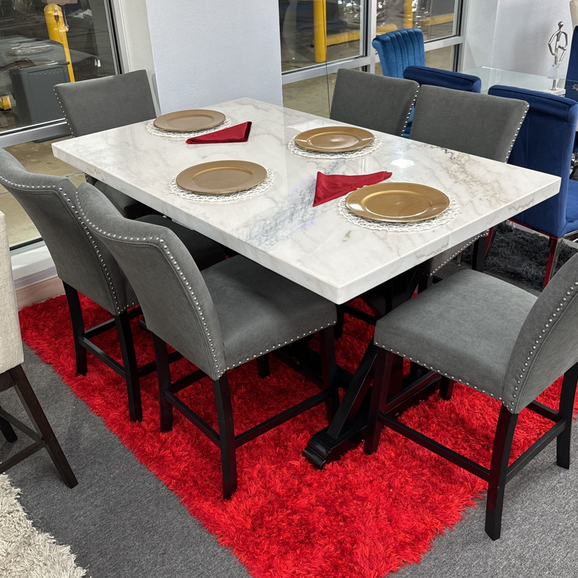 Piece Counter Height Dining Table Granite Top
