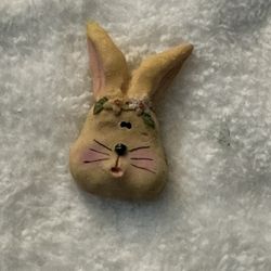 Clay Rabbit Brooch 