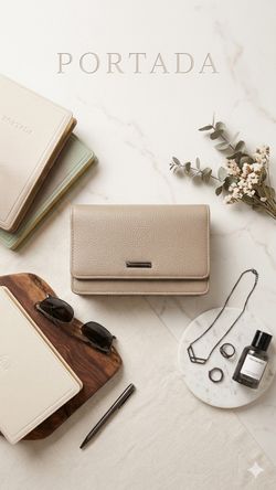Beige Women's Folding Wallet with Card Slots and Zipper (CODE0109)