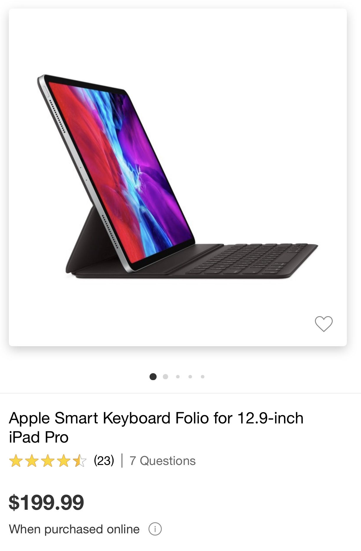 Apple- IPad Pro Smart Keyboard- made for 12.9 inch.