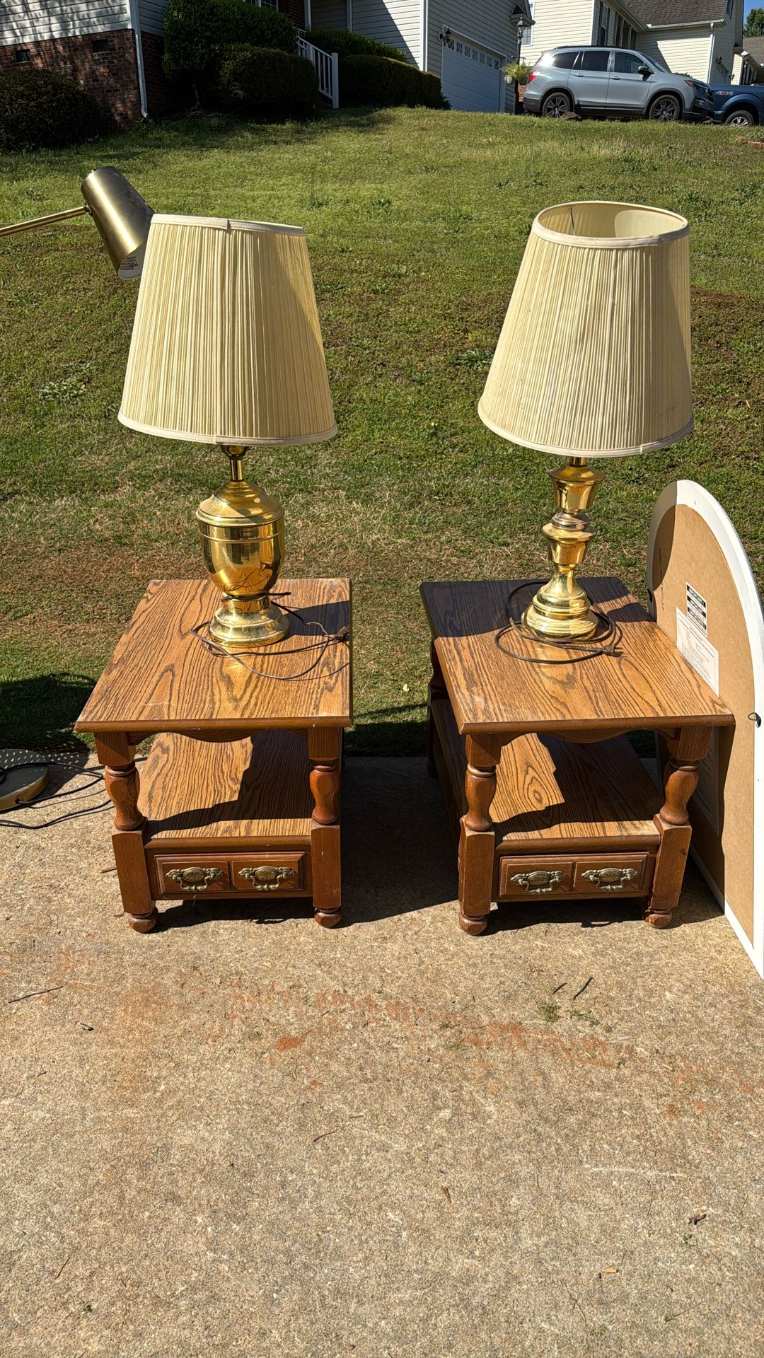 End Tables And Gold Lamps
