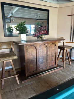 Bar with lots of storage real wood