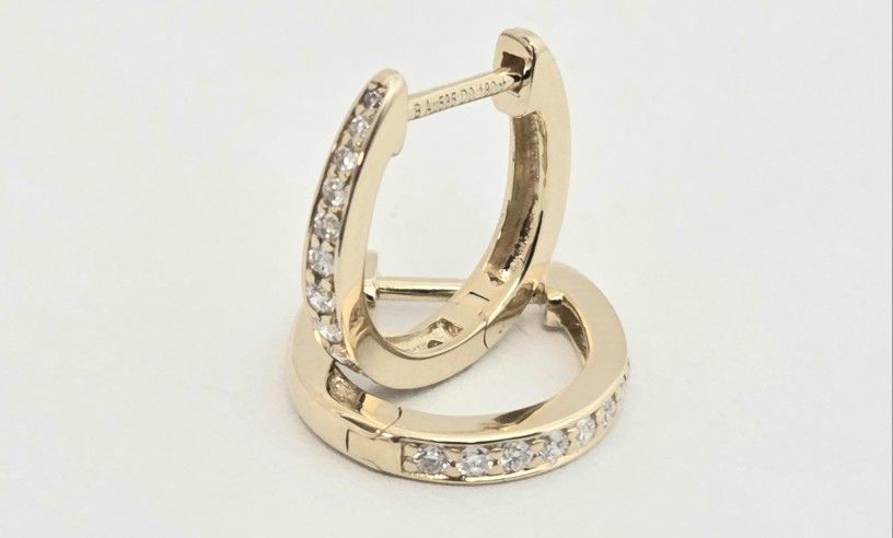 High Quality 14k Yellow Gold, VVS Quality, Huggies Earring
