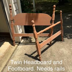 Antique Twin Headboard And Footboard 