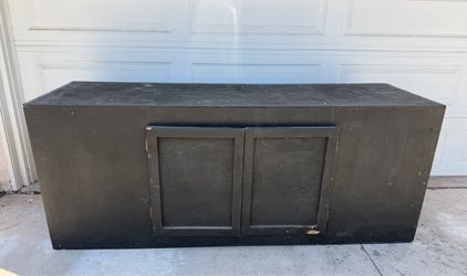 Large Black Wooden Aquarium Cabinet Stand