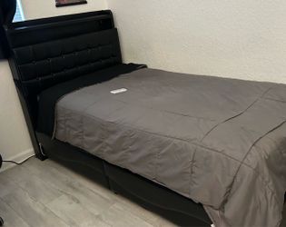 Bed Lift Up Twin Bed Frame with Storage Headboard, Black